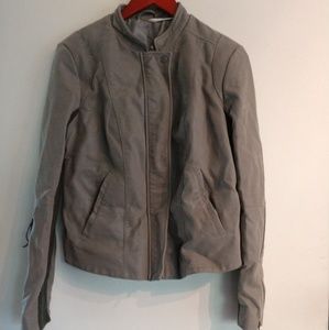 Grey free people biker jacket